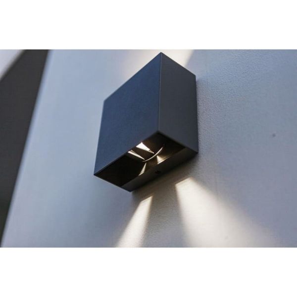 Aplique exterior LED GEMINI BEAMS cuadrado arriba y abajo con luz ajustable 3000K/4000K negro/antracita/blanco