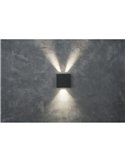 GEMINI BEAMS Aplique LED para exterior quadrado para cima e para baixo com luz ajustável 3000K/4000K preto/antracite/branco