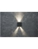 Aplique exterior LED GEMINI BEAMS cuadrado arriba y abajo con luz ajustable 3000K/4000K negro/antracita/blanco