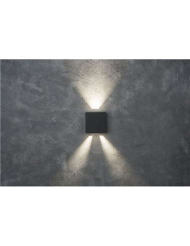 Aplique exterior LED GEMINI BEAMS cuadrado arriba y abajo con luz ajustable 3000K/4000K negro/antracita/blanco
