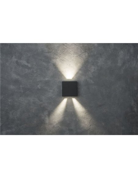 Aplique exterior LED GEMINI BEAMS cuadrado arriba y abajo con luz ajustable 3000K/4000K negro/antracita/blanco