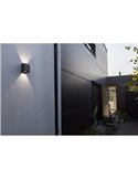 GEMINI BEAMS Aplique LED para exterior quadrado para cima e para baixo com luz ajustável 3000K/4000K preto/antracite/branco
