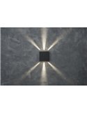 GEMINI BEAMS Aplique LED para exterior quadrado para cima e para baixo com luz ajustável 3000K/4000K preto/antracite/branco