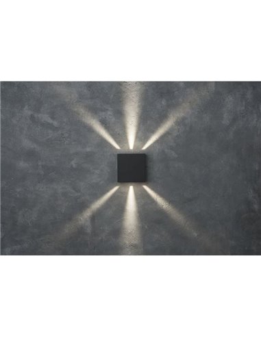 Aplique exterior LED GEMINI BEAMS cuadrado arriba y abajo con luz ajustable 3000K/4000K negro/antracita/blanco