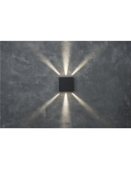 Aplique exterior LED GEMINI BEAMS cuadrado arriba y abajo con luz ajustable 3000K/4000K negro/antracita/blanco