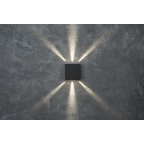 Aplique exterior LED GEMINI BEAMS cuadrado arriba y abajo con luz ajustable 3000K/4000K negro/antracita/blanco