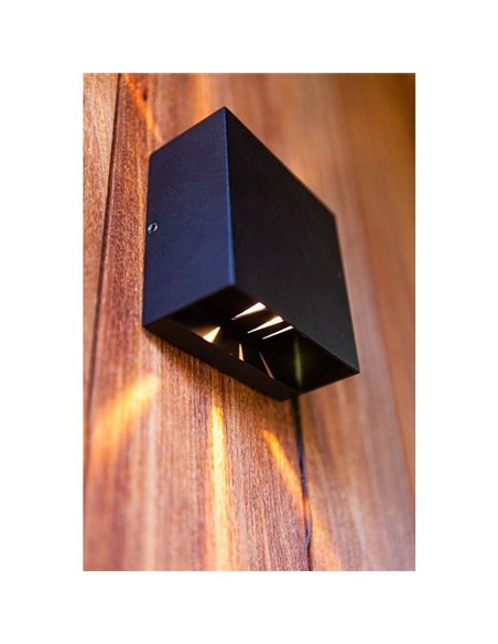 GEMINI BEAMS Aplique LED para exterior quadrado para cima e para baixo com luz ajustável 3000K/4000K preto/antracite/branco