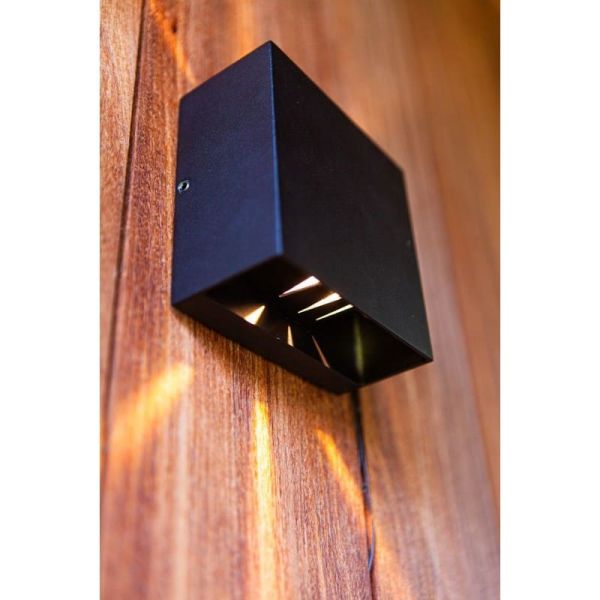 GEMINI BEAMS Applique d'extérieur LED carrée haut et bas avec lumière orientable 3000K/4000K noir/anthracite/blanc