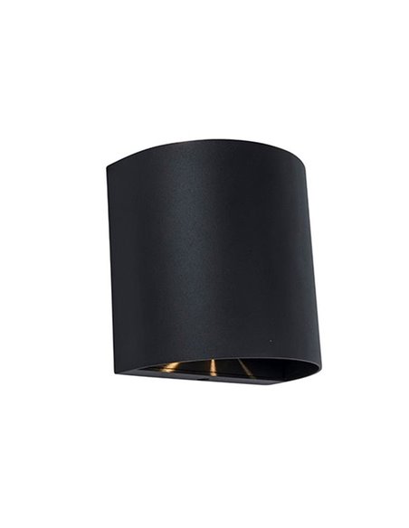 GEMINI BEAMS applique murale extérieure LED ronde haut et bas avec lumière orientable 3000K noire