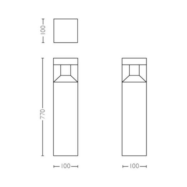Balise d'extérieur Philips LED My Garden Parterre 9W Aluminium Noir | LeonLeds