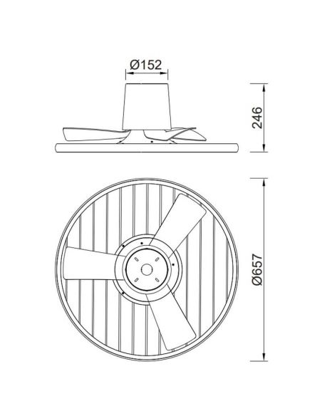 Plafón LED 45W Ventilador 30W SOHO Blanco 2700K-5000K, 3150 Lm
