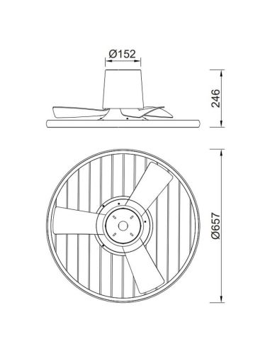 Plafón LED 45W Ventilador 30W SOHO Negro 2700K-5000K, 3150 Lm