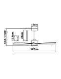 Ventilador LED 30W con aspas THAI 35W Negro 2700K-5000K, 2400 Lm