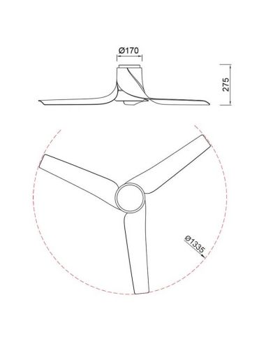 Ventilador de Teto LED USHUAIA 30W 35W Branco+Madeira 2700K-5000K, 2400 Lm
