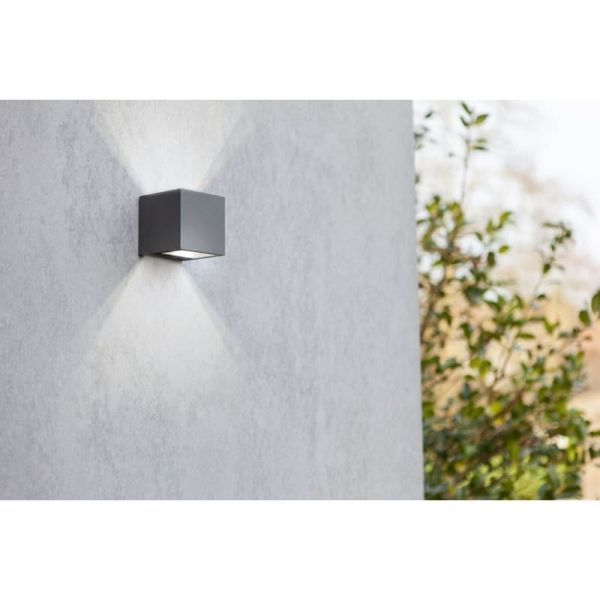 Aplique de pared exterior GEMINI MINI 3000K antracita