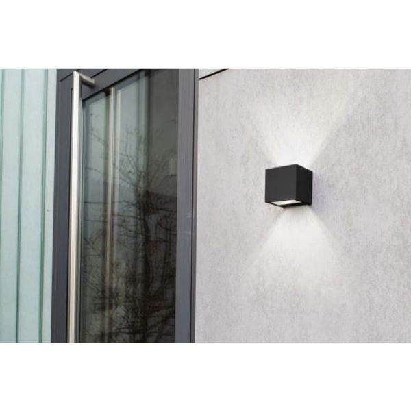 Aplique de pared exterior GEMINI MINI 4000K negro mate
