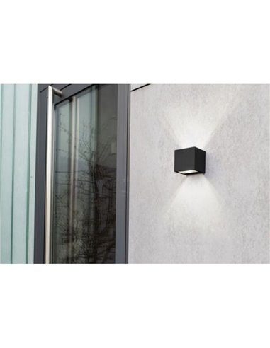 Aplique de pared exterior GEMINI MINI 4000K negro mate