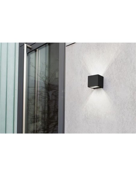 Aplique de pared exterior GEMINI MINI 4000K negro mate