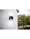Aplique de pared exterior GEMINI MINI 4000K negro mate