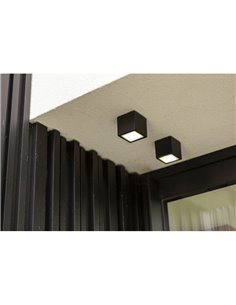 Plafón de techo cuadrado GEMINI negro  3000K 2