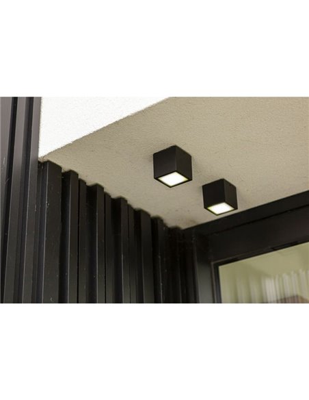 Plafón de techo cuadrado GEMINI negro  3000K