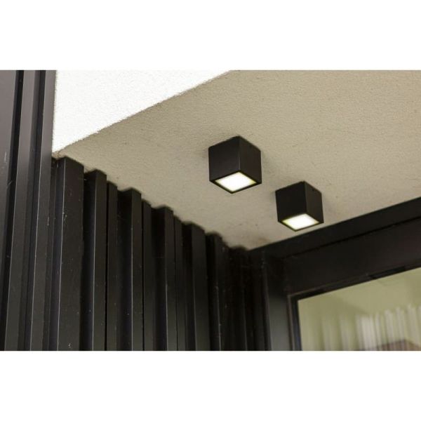 Plafón de techo cuadrado GEMINI negro  3000K