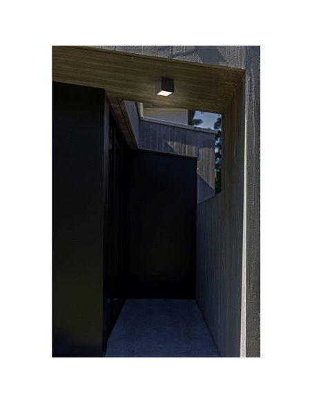 GEMINI candeeiro de teto quadrado preto 3000K