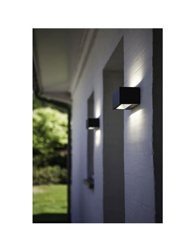 Aplique de pared exterior GEMINI L 4000K antracita 30x12x10,8cm
