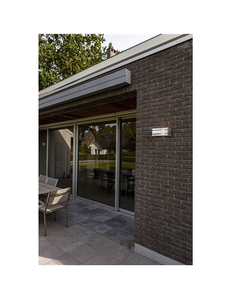 Aplique de pared cuadrado resistente a climas extremos VIDAR 25W E27 galvanizada