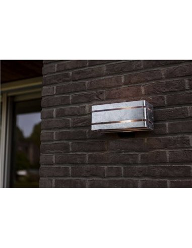 Aplique de pared cuadrado resistente a climas extremos VIDAR 25W E27 galvanizada