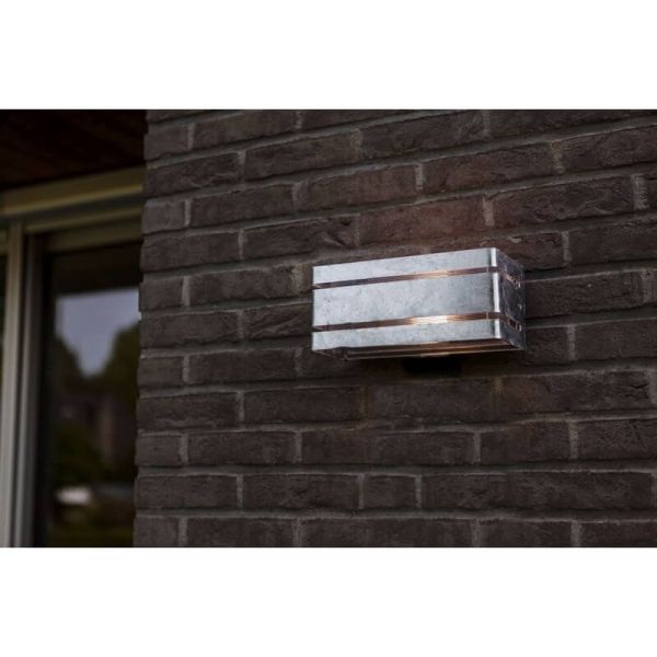 Aplique de pared cuadrado resistente a climas extremos VIDAR 25W E27 galvanizada