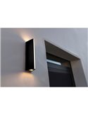 Aplique pared exterior LEO negro luz arriba y abajo +tira led en el frente 14,5W 3000K