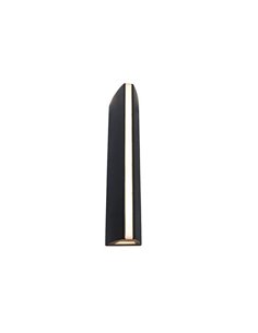 Aplique pared exterior LEO negro luz arriba y abajo +tira led en el frente 14,5W 3000K