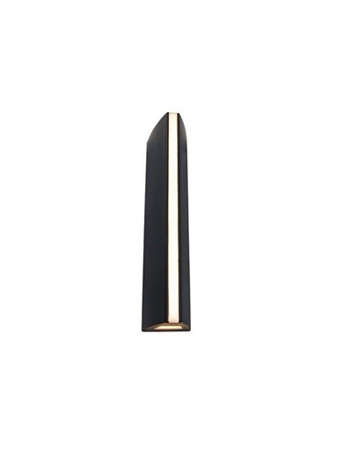 Aplique pared exterior LEO negro luz arriba y abajo +tira led en el frente 14,5W 3000K