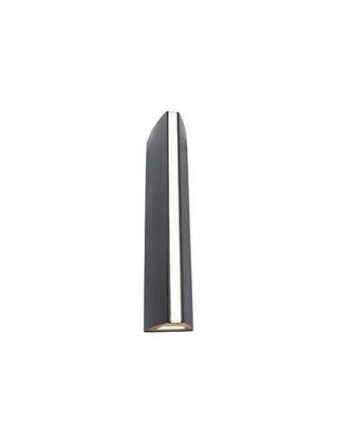 Aplique de parede exterior LEO luz preta para cima e para baixo + faixa LED na frente 14,5W 3000K