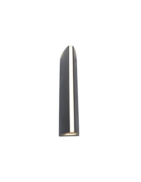 Aplique de parede exterior LEO luz preta para cima e para baixo + faixa LED na frente 14,5W 3000K