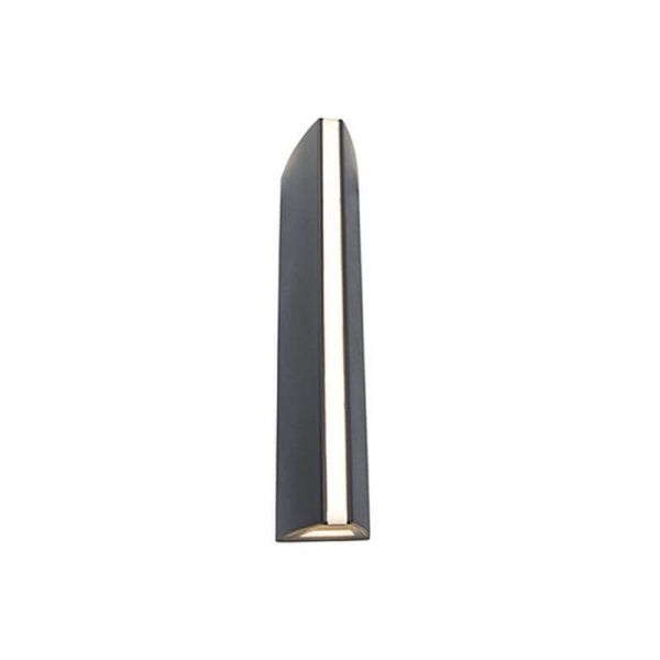 Aplique pared exterior LEO negro luz arriba y abajo +tira led en el frente 14,5W 3000K