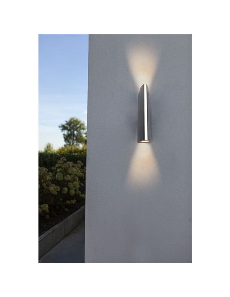 Aplique de parede exterior LEO luz preta para cima e para baixo + faixa LED na frente 14,5W 3000K