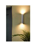 Aplique pared exterior LEO negro luz arriba y abajo +tira led en el frente 14,5W 3000K