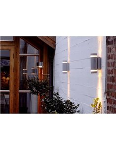 Aplique para exterior FOCUS con luz GU10 arriba y abajo 138º inox/antracita 2