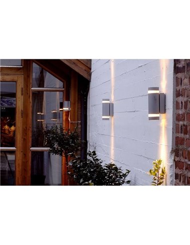 Applique d'extérieur FOCUS avec lumière GU10 haut et bas 138º acier inoxydable/anthracite
