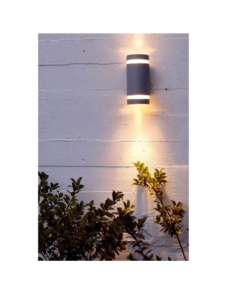Aplique para exterior FOCUS con luz GU10 arriba y abajo 138º inox/antracita