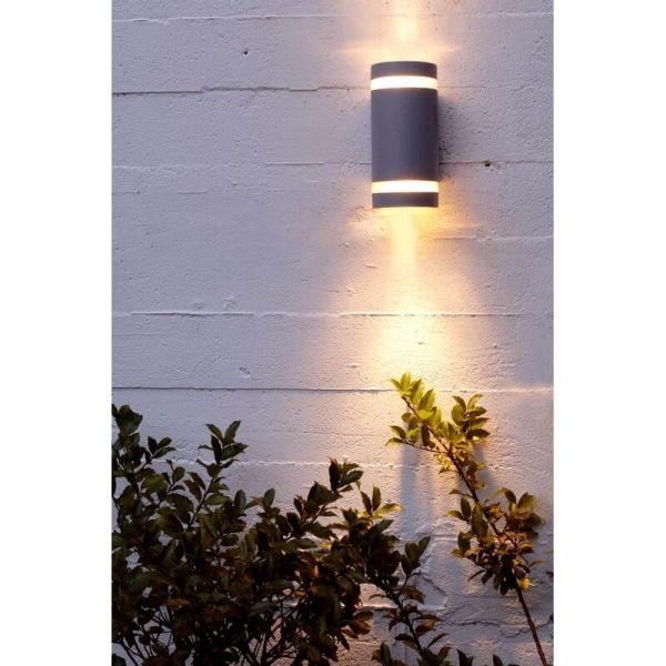 Aplique para exterior FOCUS con luz GU10 arriba y abajo 138º inox/antracita