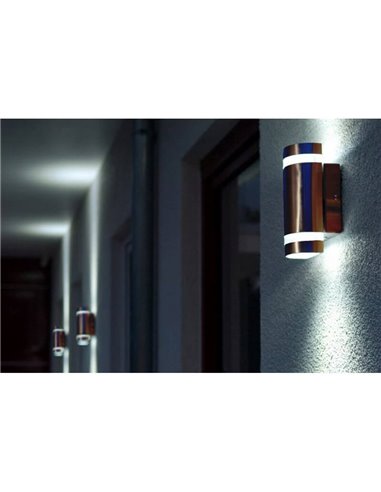 Aplique para exterior FOCUS con luz GU10 arriba y abajo 138º inox/antracita