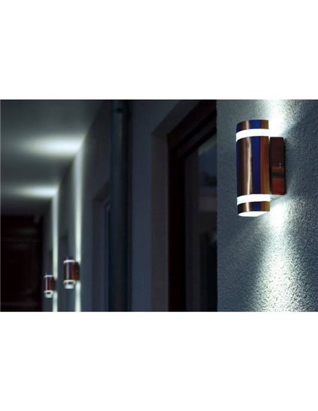 Applique d'extérieur FOCUS avec lumière GU10 haut et bas 138º acier inoxydable/anthracite