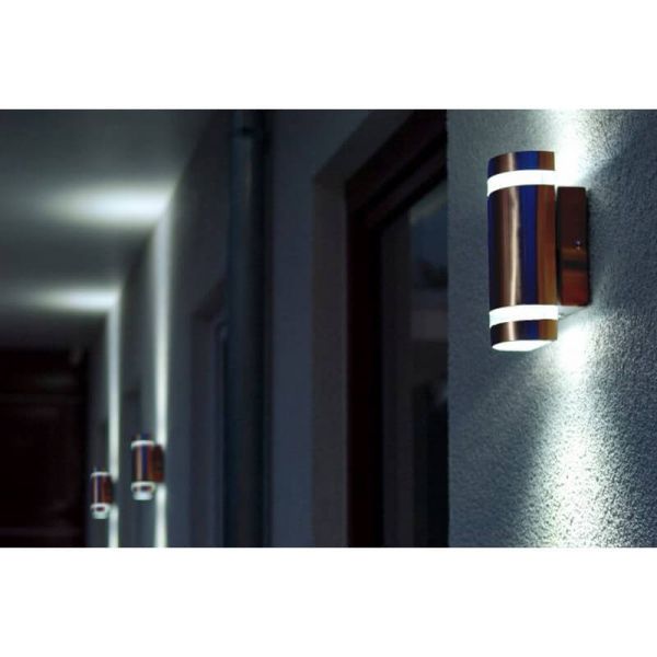 Applique d'extérieur FOCUS avec lumière GU10 haut et bas 138º acier inoxydable/anthracite