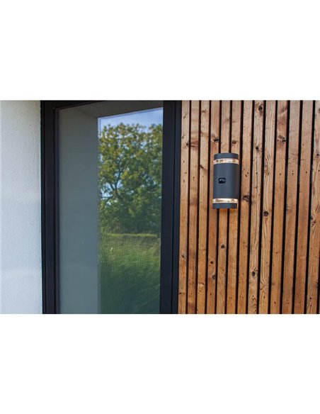 Aplique exterior de alta resistência FOCUS com sensor de movimento antracite GU10