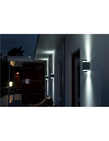 Aplique FOCUS com sensor crepuscular "Dusk to Dawn" GU10 preto fosco/antracite