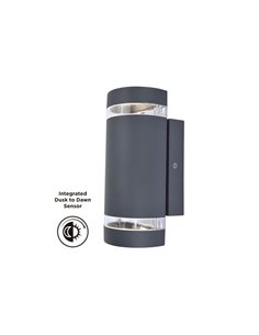 Aplique FOCUS com sensor crepuscular "Dusk to Dawn" GU10 preto fosco/antracite