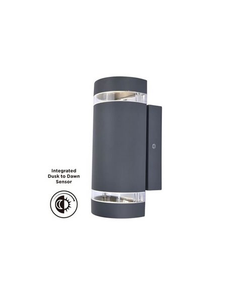 Aplique FOCUS con sensor crepuscular "Dusk to Dawn"  GU10 negro mate/antracita